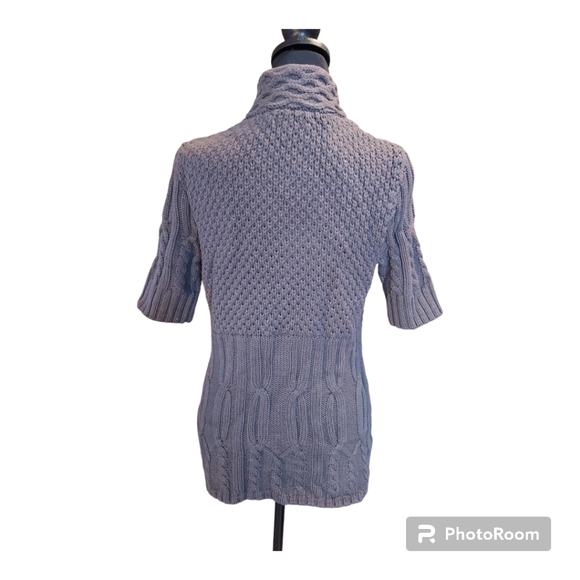 APT. 9 Grey Snap Button Front Short Sleeve Cardigan Sweater Size M - Picture 4 of 9